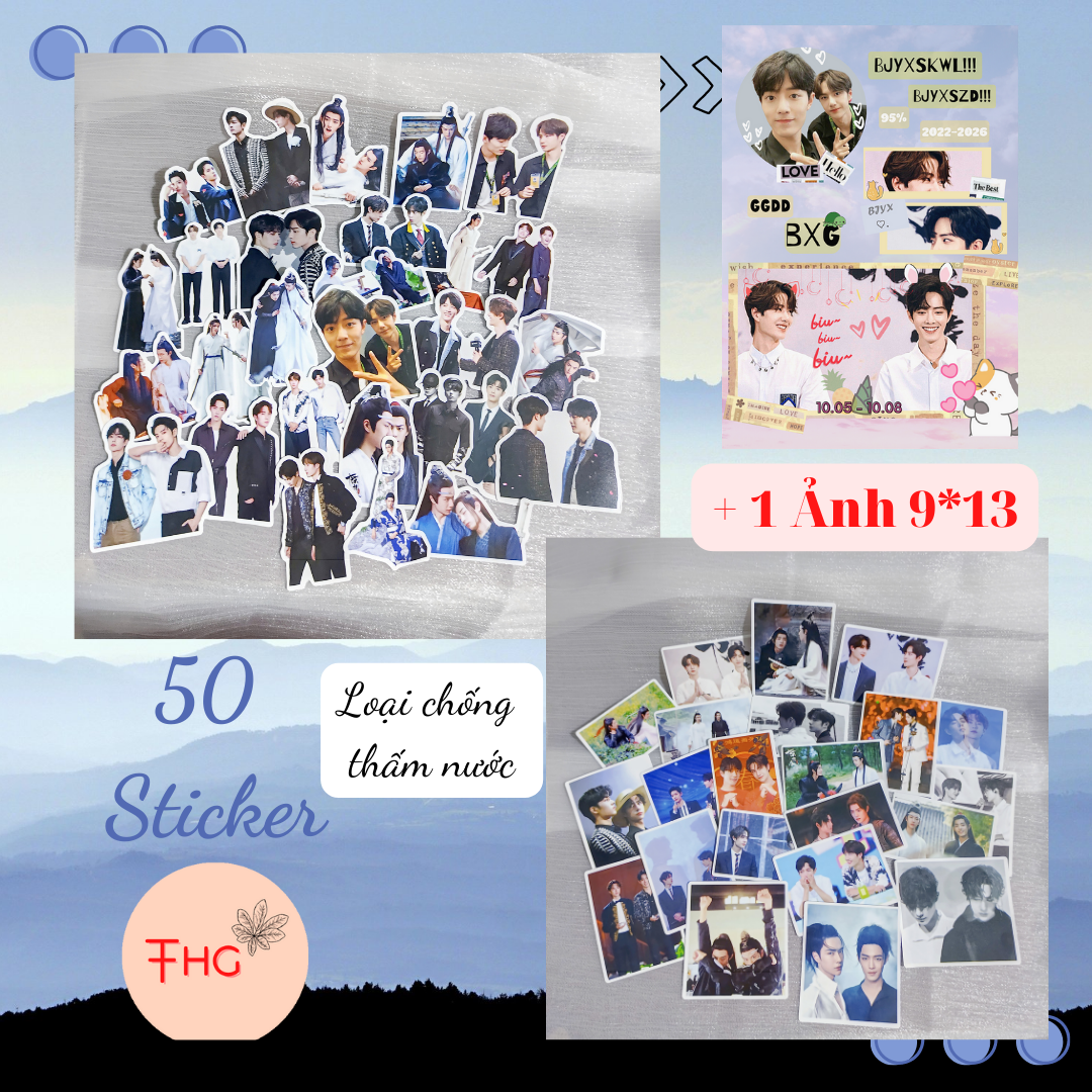 Sticker ảnh couple Bác Quân Nhất Tiêu, Tiêu Chiến , Vương Nhất Bác