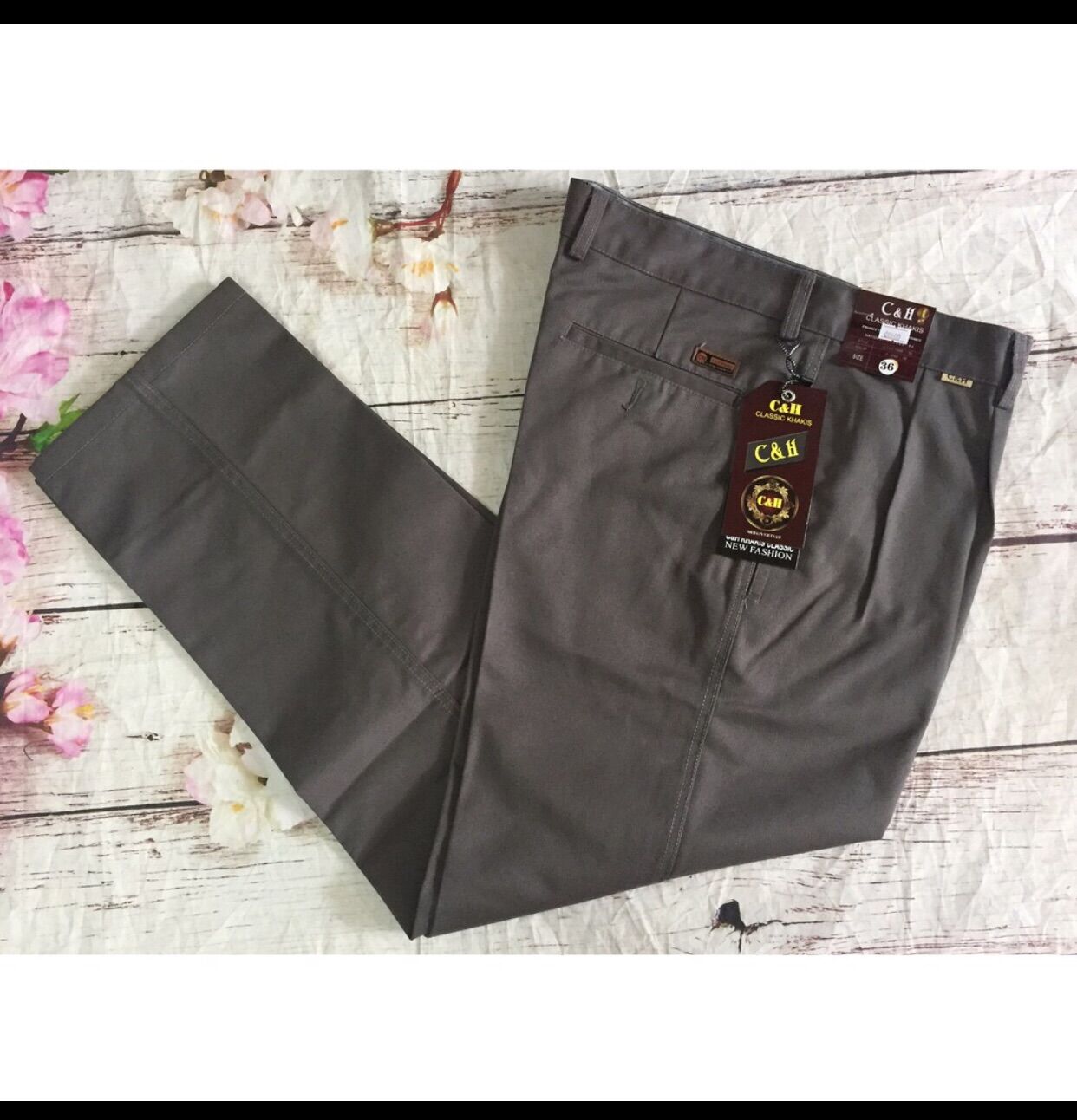 (80kg-92kg)Quần kaki dài nam trung niên có xếp ly size đại Size 35- 38