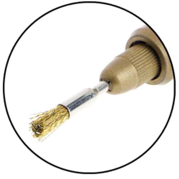 Chổi bút đánh gỉ màu đồng 5mm cán 3mm