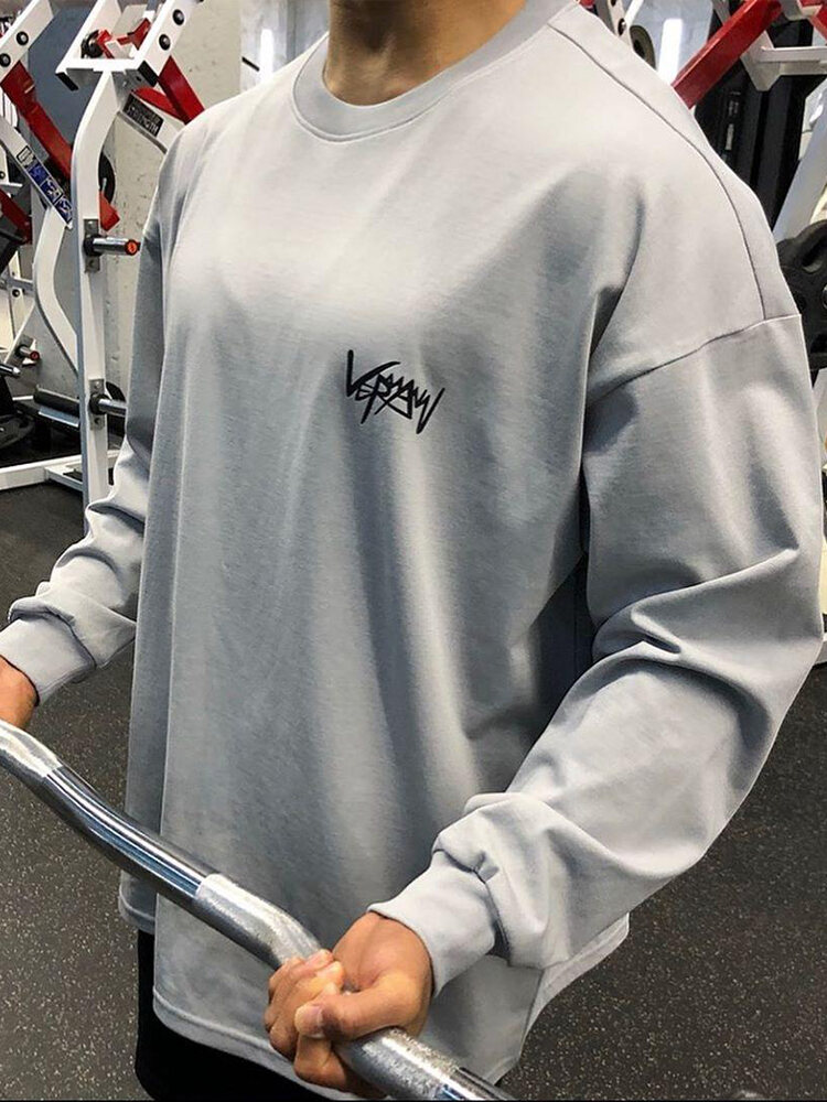 Áo Hoodie Thể Thao Tập Gym Cơ Bắp Kiểu Mỹ Quần Áo Tập Luyện Rộng Rãi Áo Thun Nam Dài Tay Chui Đầu Thoáng Khí Mẫu Mỏng Mùa Thu Đông