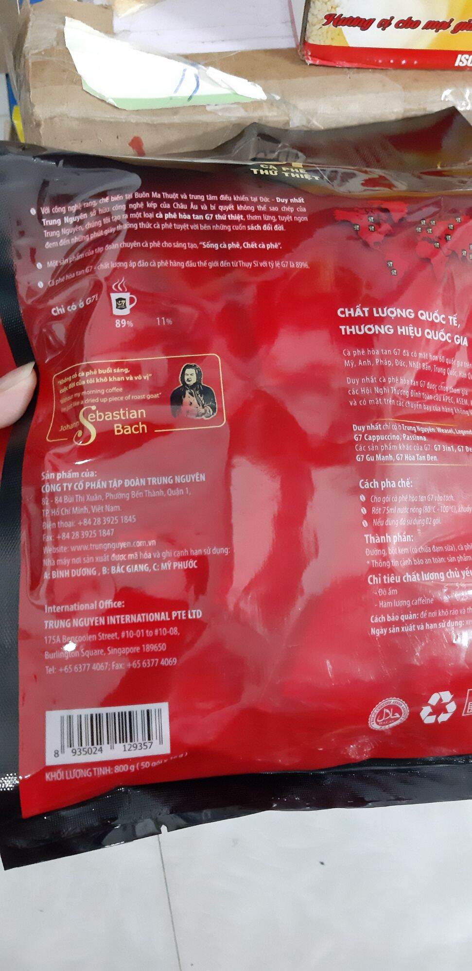 Caphe G7 800g (50 gói 16g)