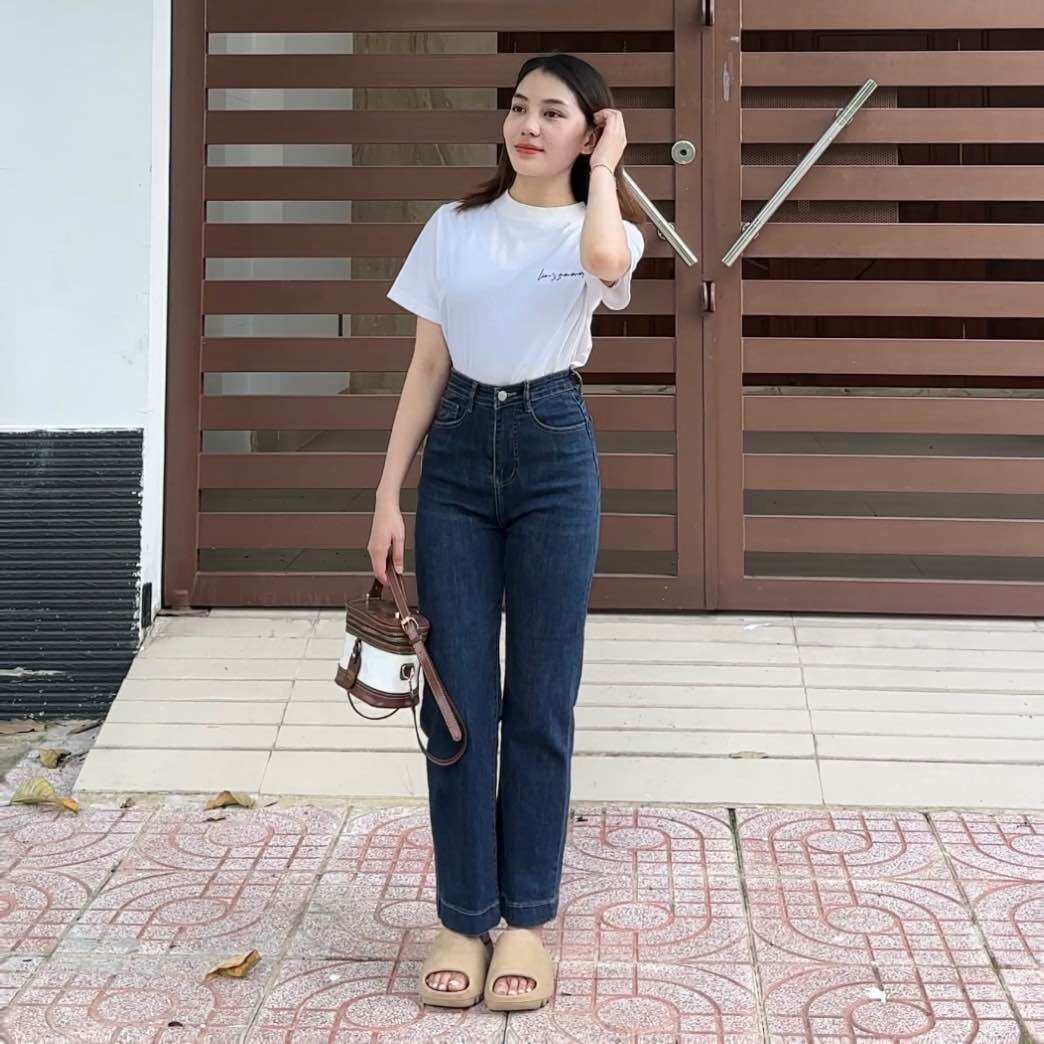 Quần jean ống đứng size đại co giãn