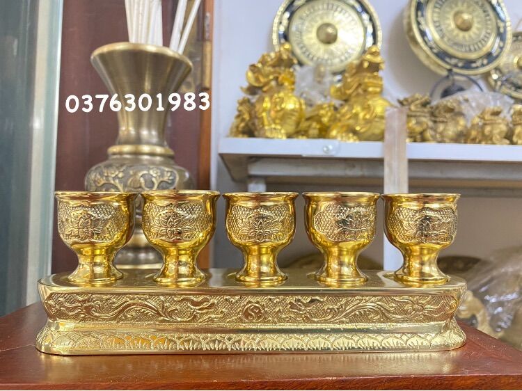 Khay đựng nước , rượu khay thờ cúng bộ khay 5ly