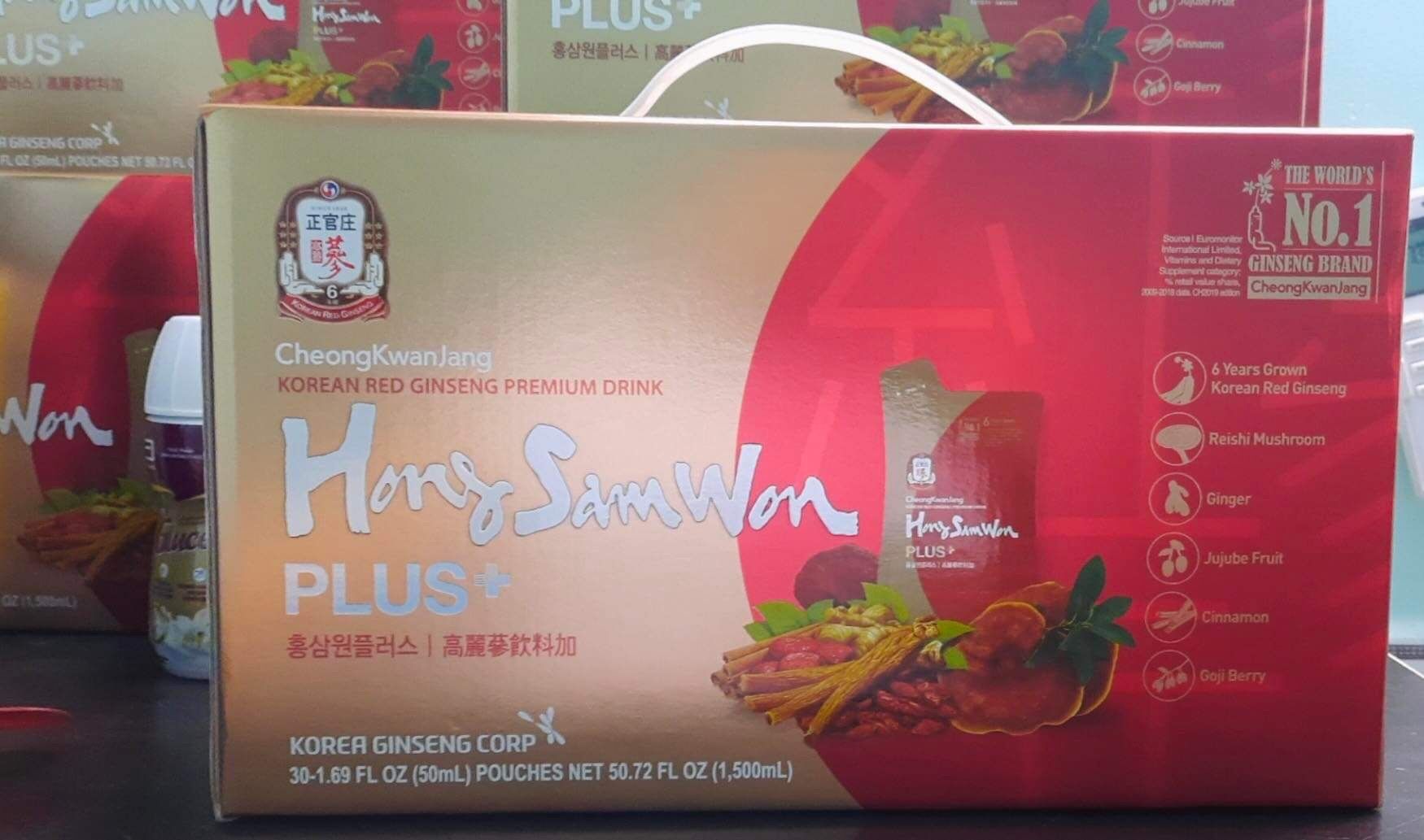 Nước hồng sâm HONG SAM WON PLUS hộp 30 gói 50ml