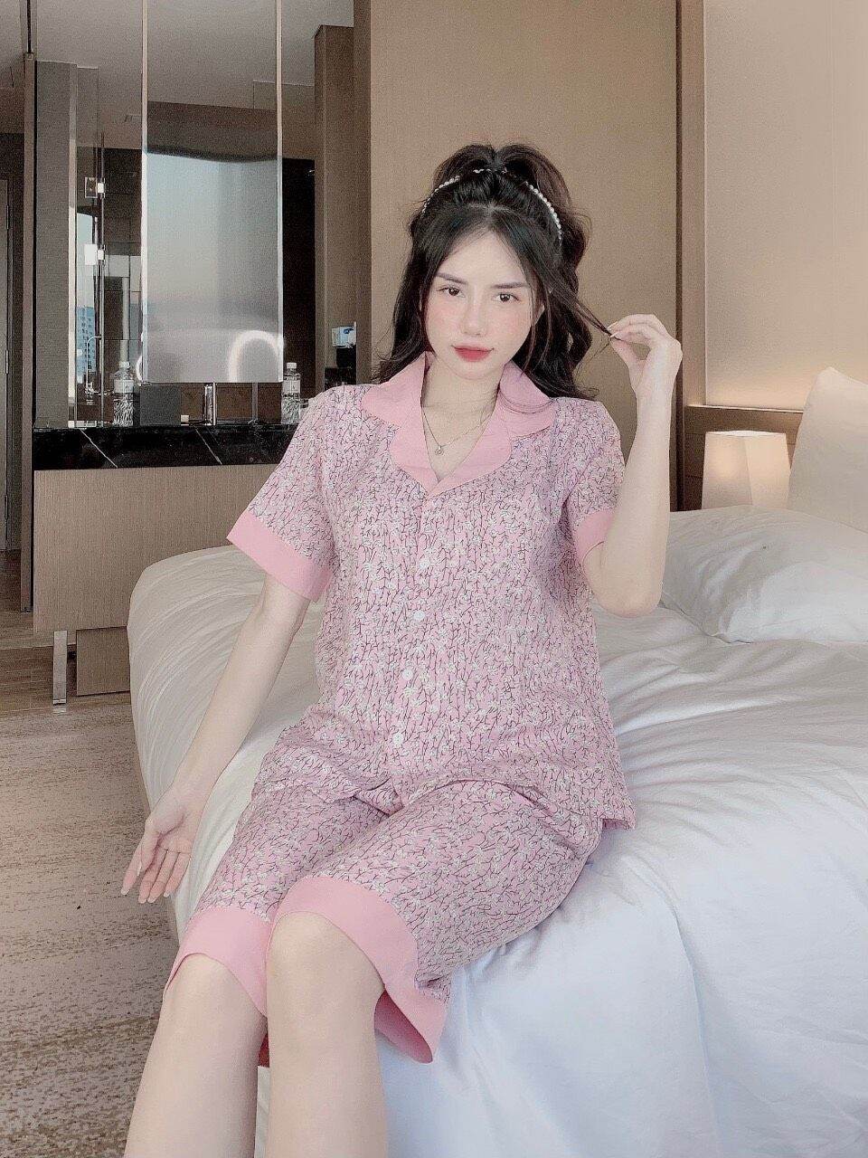 Đồ Bộ Pyjama Lửng Nữ Mặc Nhà Lụa Mango Freesize 45-62kg