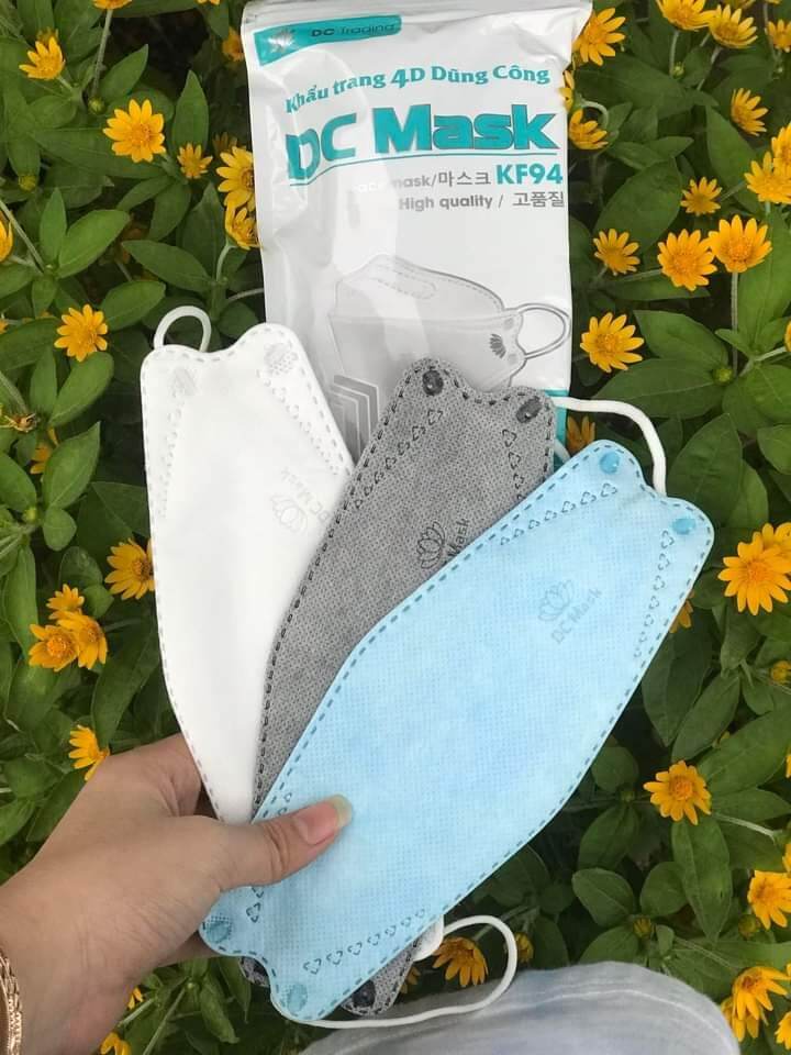 Túi 10 cái khẩu trang 4d dc mask kf94 dày đẹp