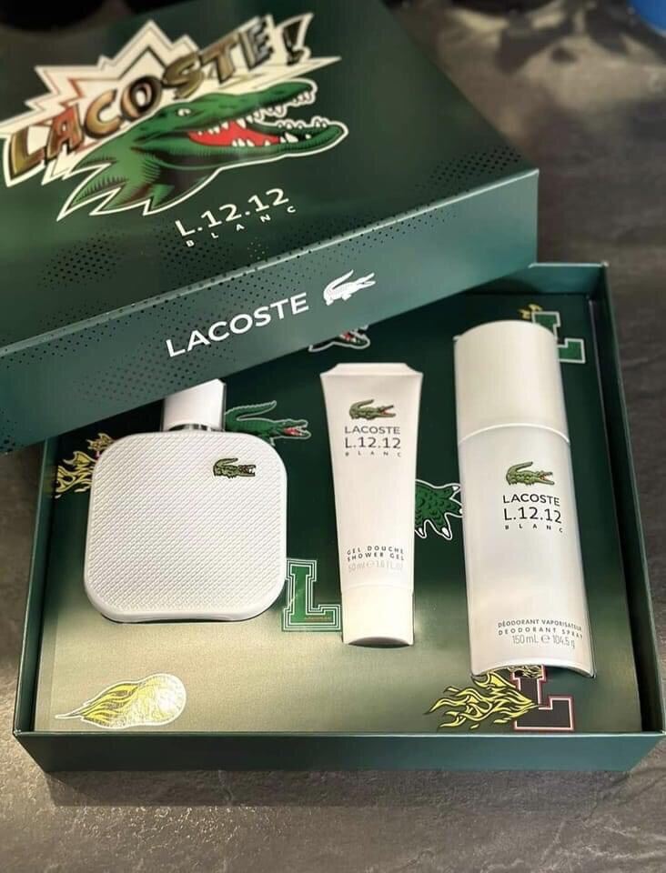 Set nước hoa Lacoste trắng L12.12 blanc Pure EDT 100ml