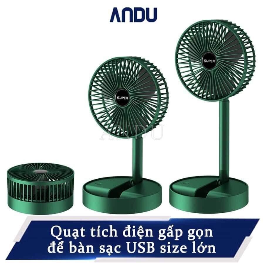 Quạt tích điện super mini gấp gọn tiện dụng