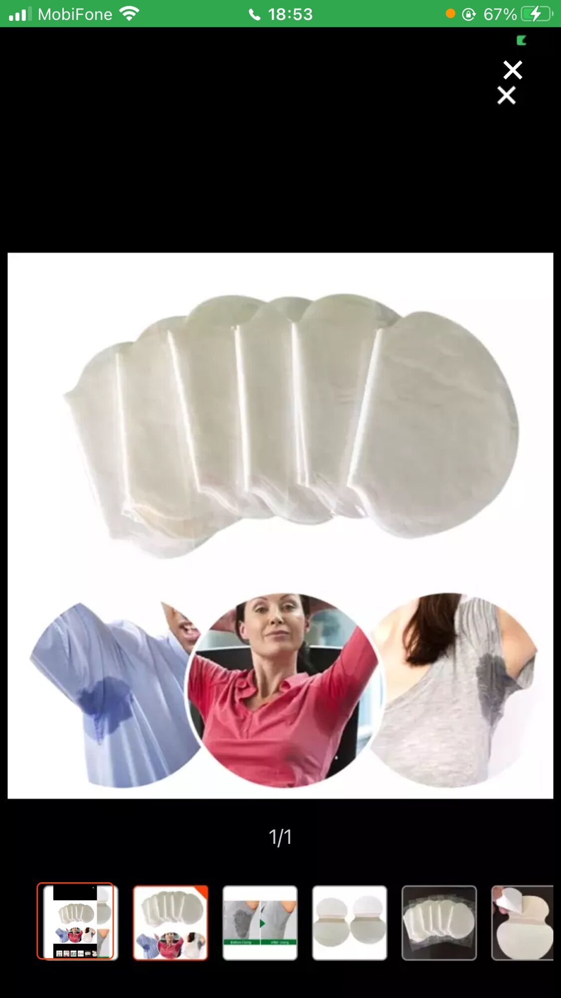 50 miếng dán thấm mồ hồi nách áo tặng 2 miếng
