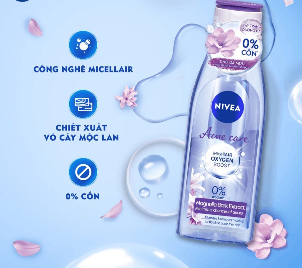 Nước tẩy trang NIVEA không cồn chai 200ml