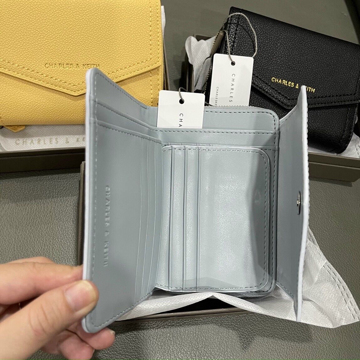 Ví Nữ CNK Bì Thư Chất Dạ Hạt Sần Fullbox Đủ Màu Envelope Short Wallet