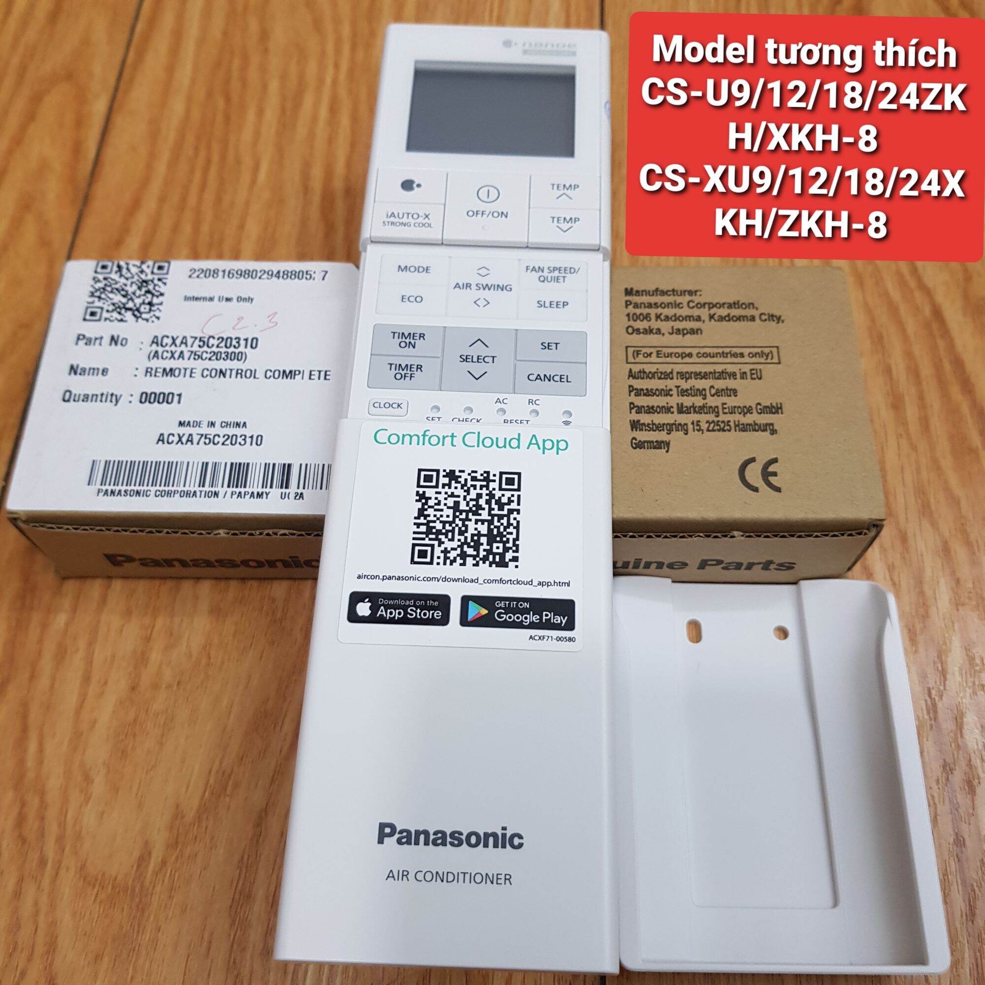 Remote điều khiển panasonic chính hãng dòng u9/12/18/24zkh xu9//12/18/24zkh-8