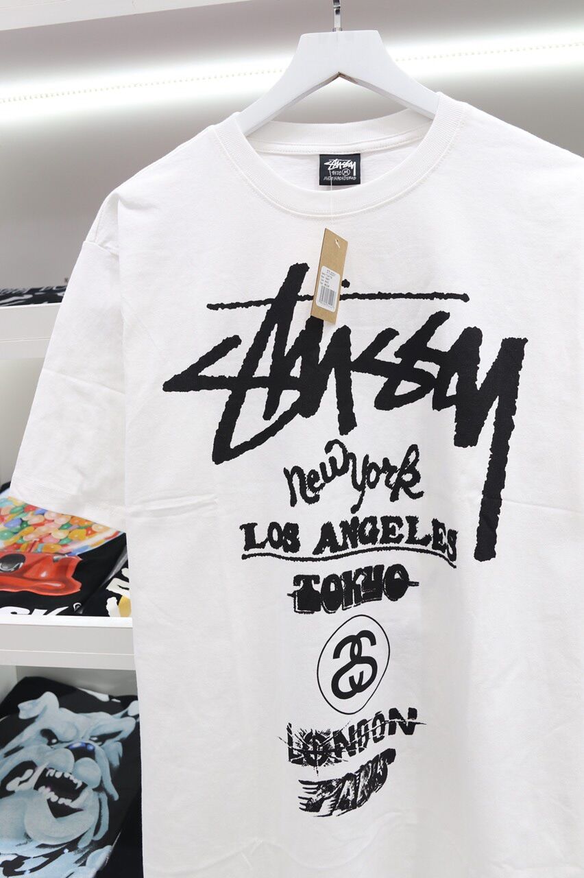 Áo thun stussy world tour shirt áo thun tay ngắn cổ tròn stussy nhập khẩu chính hãng