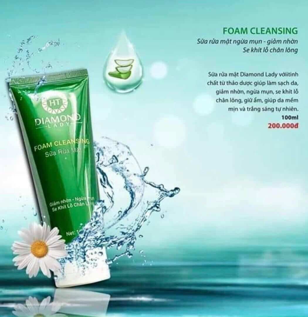 Sửa Rửa Mặt Diamond lady giúp làn da giảm nhờn ngừa mụn se khít lỗ chân lông