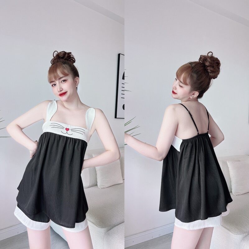 Women's Cute 2-Piece Pajamas for Home Wear, High-Quality Pajamas Made of Soft and Cool Silk