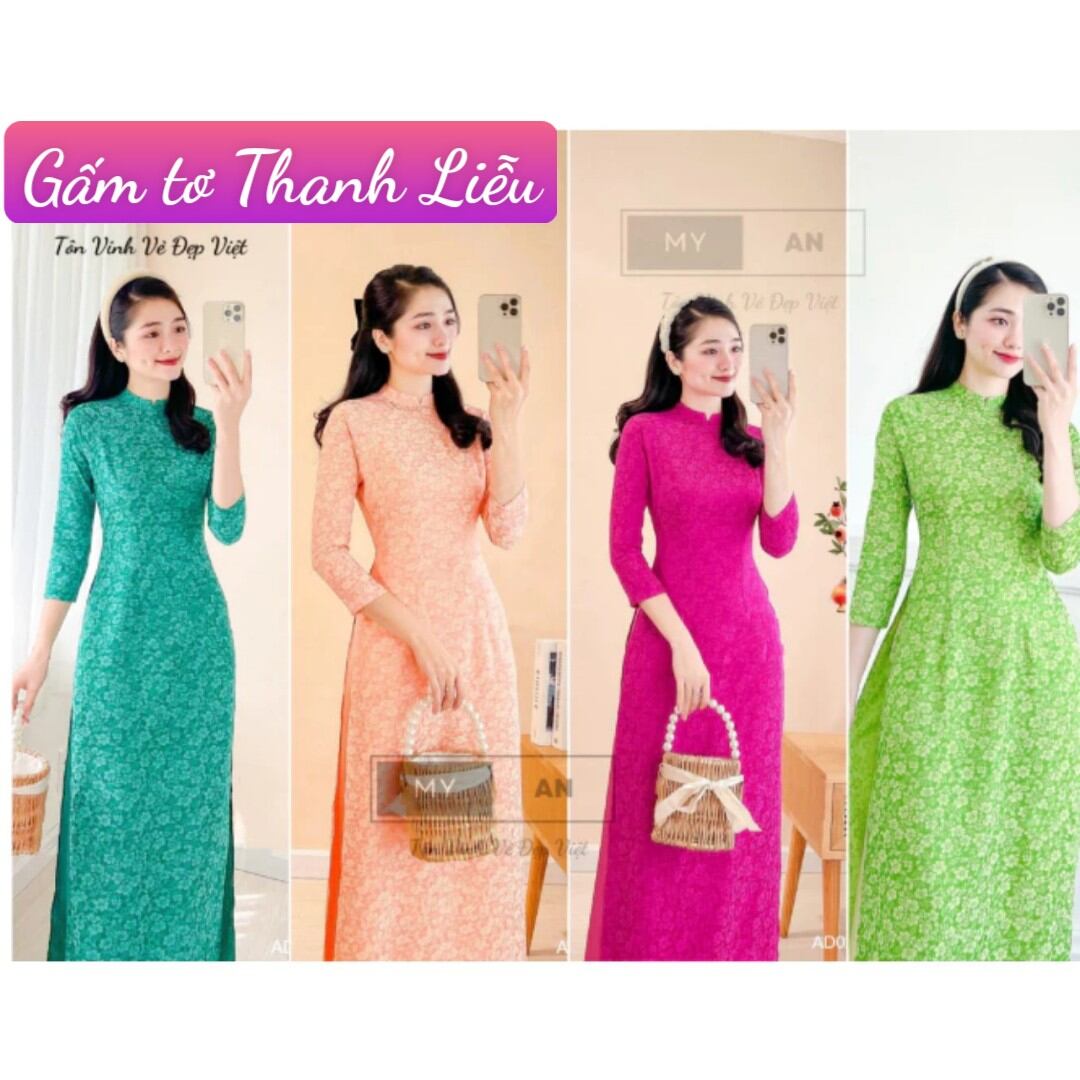 Áo dài gấm Liễu Thanh cao cấp có bigsize