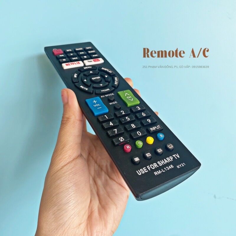 REMOTE TV SHARP 1346 ( tặng pin )