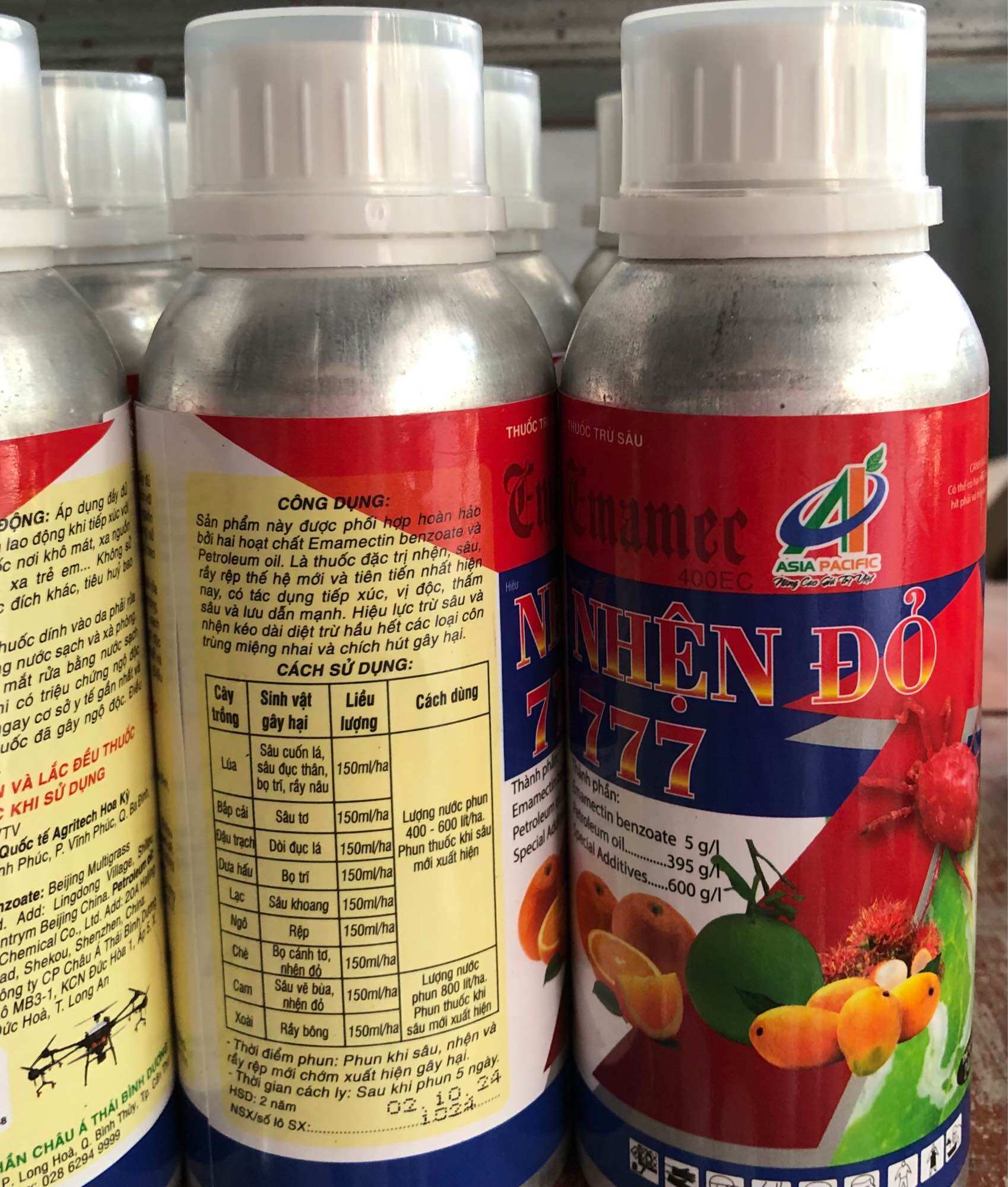Thuốc trừ sâu nhện hiệu EMAMEC 400EC, NHỆN ĐỎ 777 emamectin, petrolium oil
