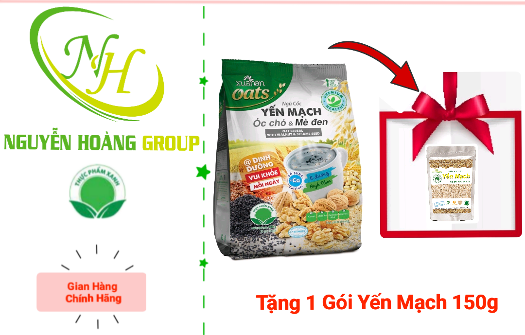 Ngũ Cốc Yến  Mạch Óc Chó Mè Đen ít đường Xuân An 400g( Tặng 1 Gói YM 150g)