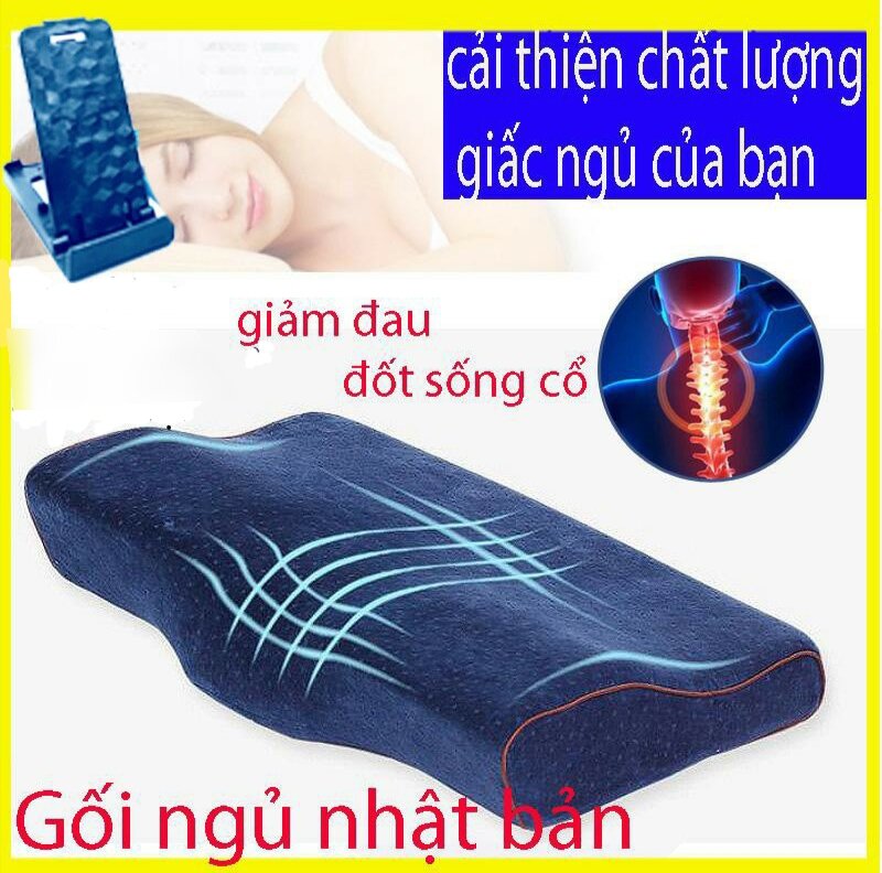 Gối Ngủ Nhật Bản Chống Mỏi Cổ - Gối Cao Su Non Giúp ngủ nhanh Giảm Đau mỏi vai gáy ngủ ngáy