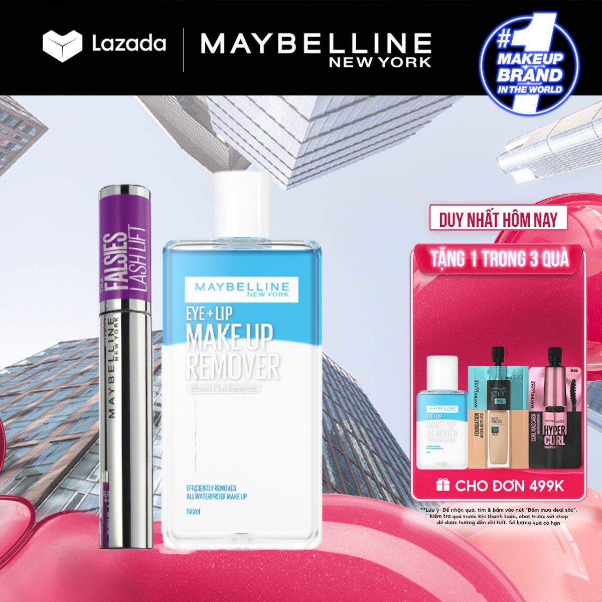[Bộ Trang Điểm] Bộ Mascara Uốn Mi, Nâng và Làm Dày Mi Falsies Lash Lift 8.6ml và Nước tẩy trang mắt 