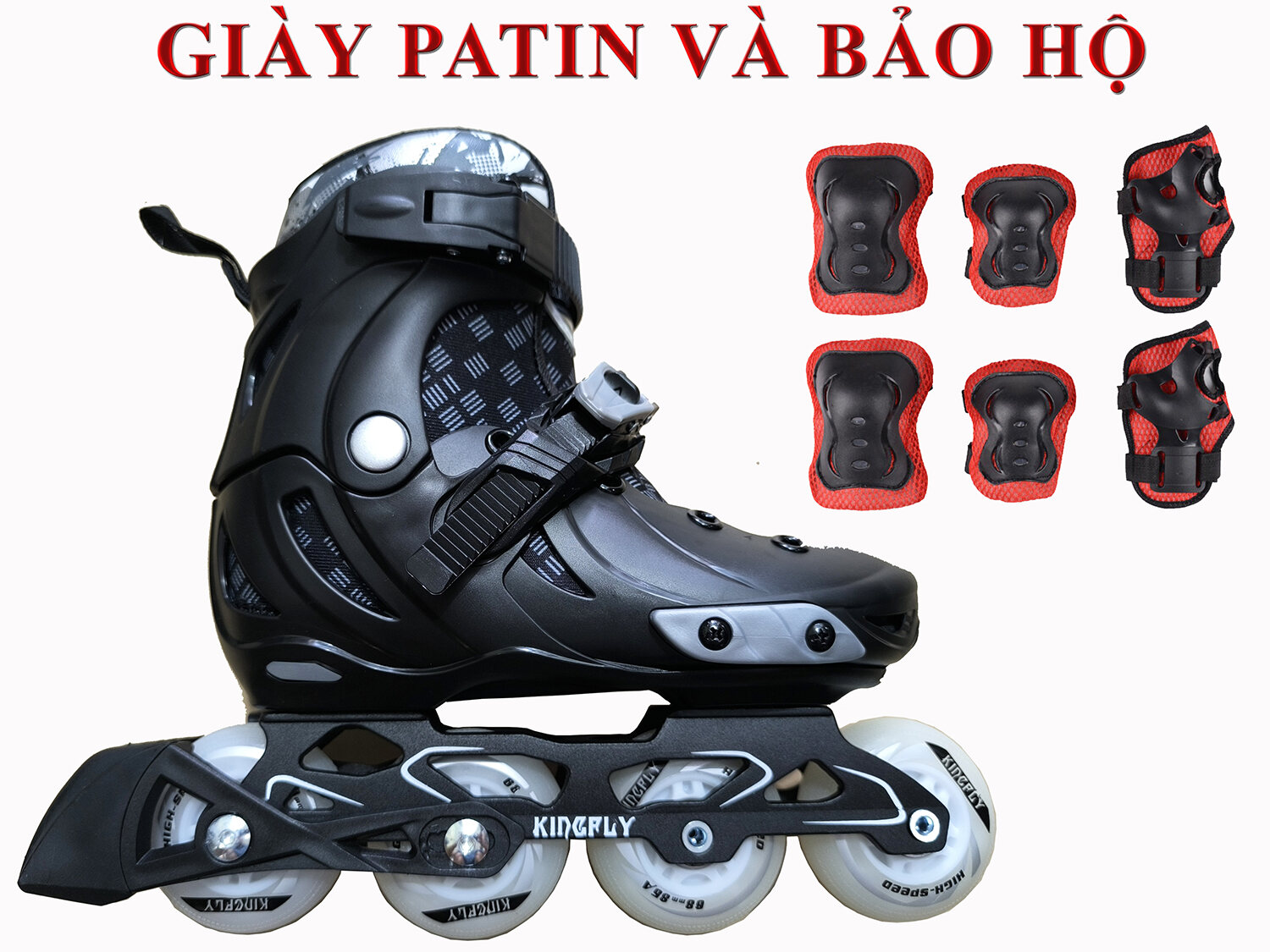 Giày patin cao cấp Kingfly giày trượt patin trẻ em người lớn full flash patin bánh sáng patin bánh c