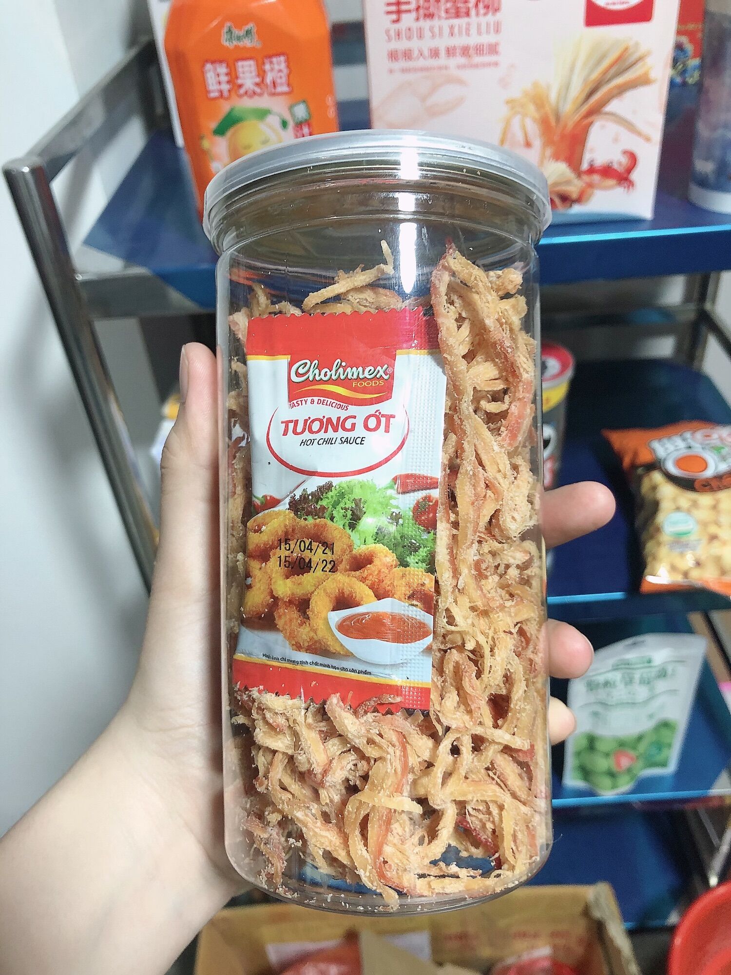 Khô mực hấp nước dừa xé cay loại ngon - 250gr