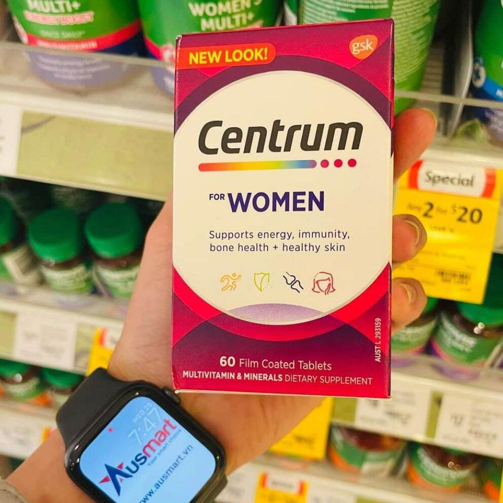 Centrum For Women Úc - 60 Viên Vitamin Tổng Hợp Nữ
