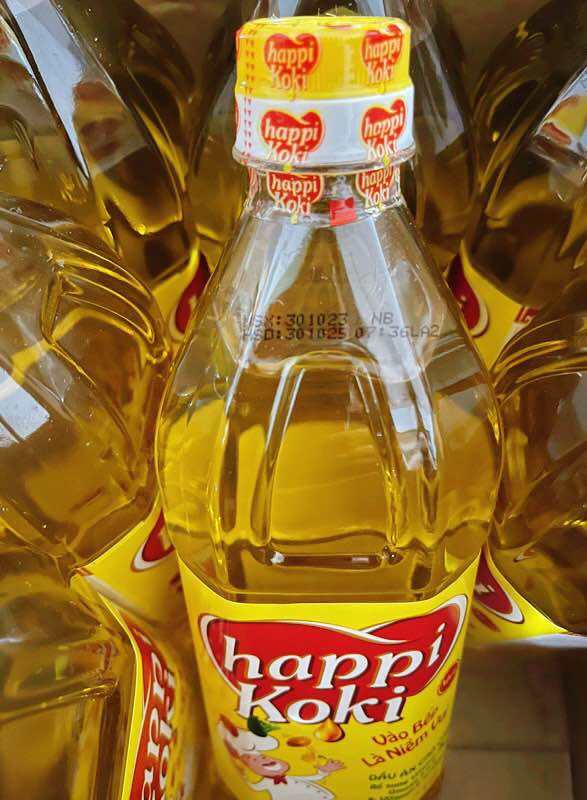 Dầu ăn cao cấp Happi Koki chai 1 lít, date xa 10/2025