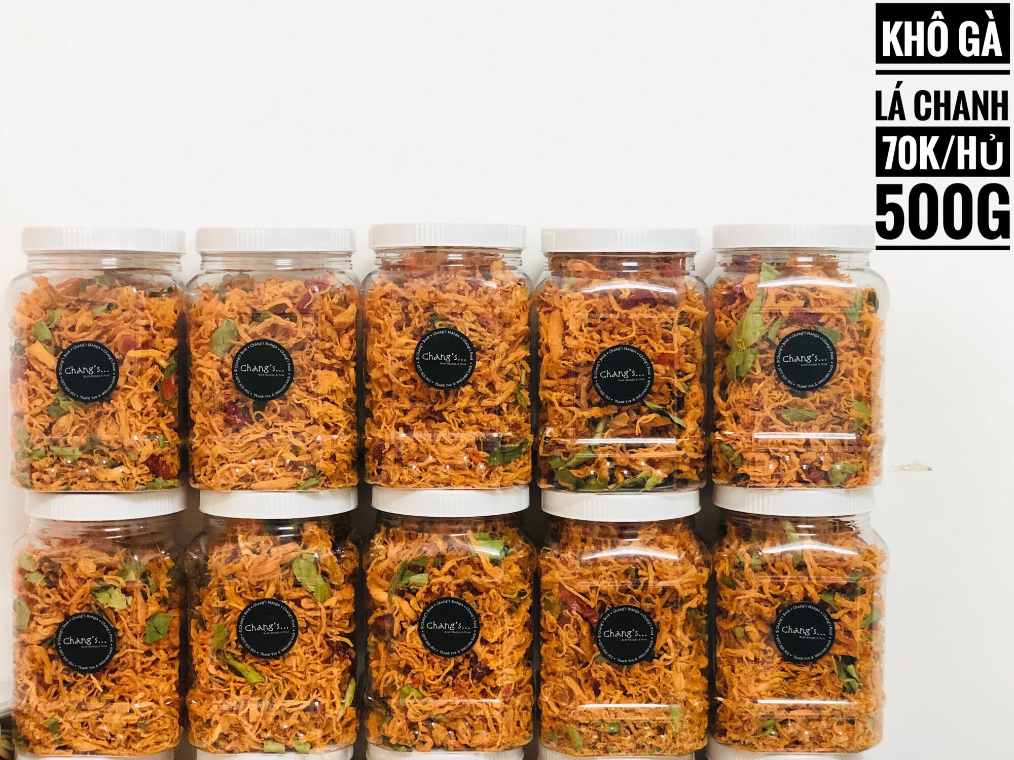 [HCM] Khô gà lá chanh 500G/Hủ Chang's Food
