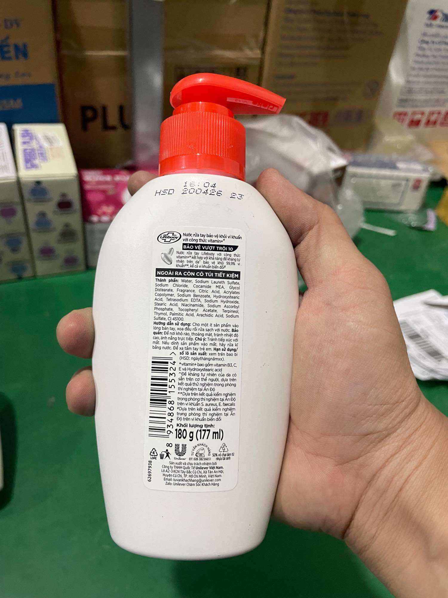 (1 Chai) Nước rửa tay Lifebuoy 180ml