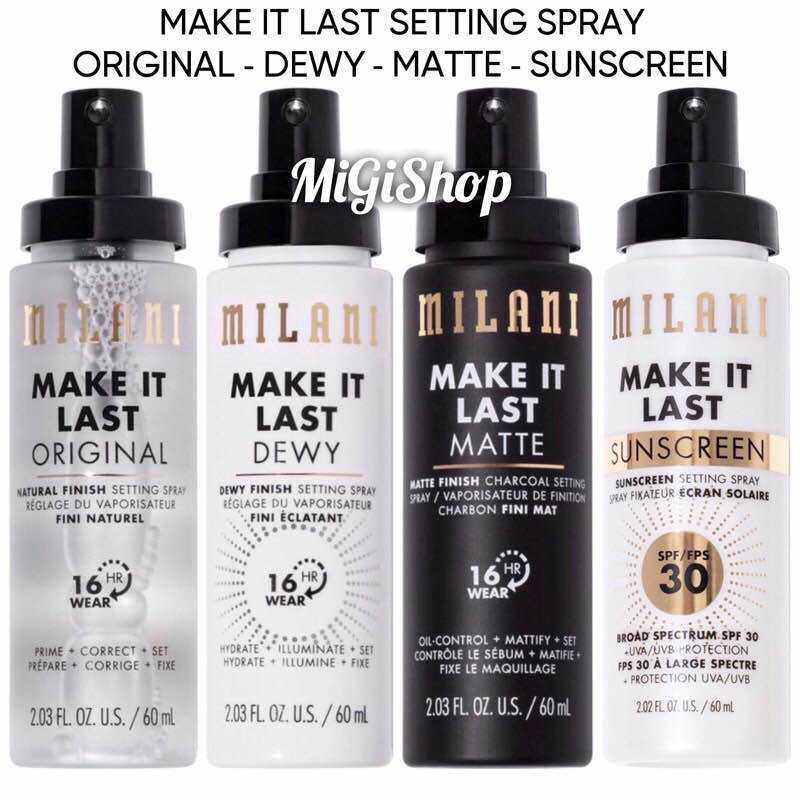 Xịt Khoá Nền Giữ Lớp Trang Điểm Milani Make It Last Setting Spray 60ml