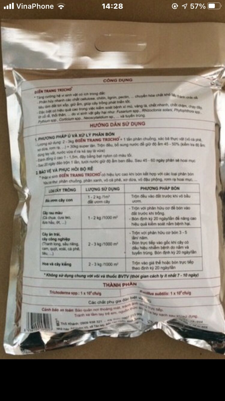 Trichoderma Điền Trang Chế phẩm men vi sinh 1 kg