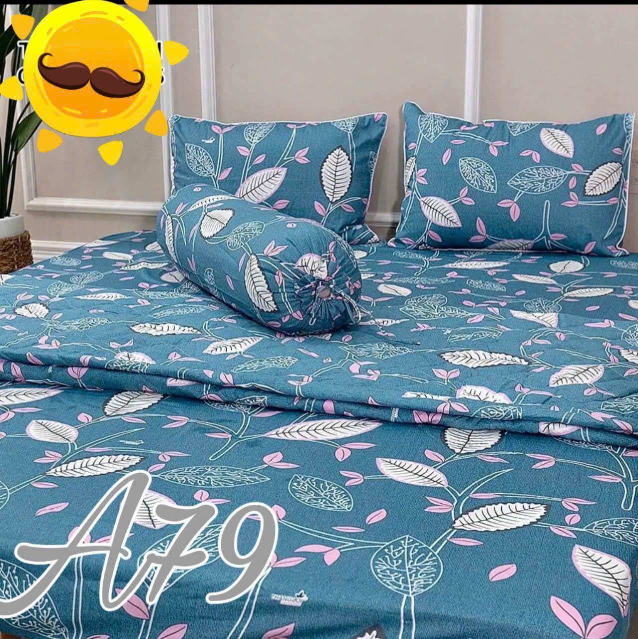 Bộ ga drap gối - chăn/ mền cotton thắng lợi chính hãng - lá mới