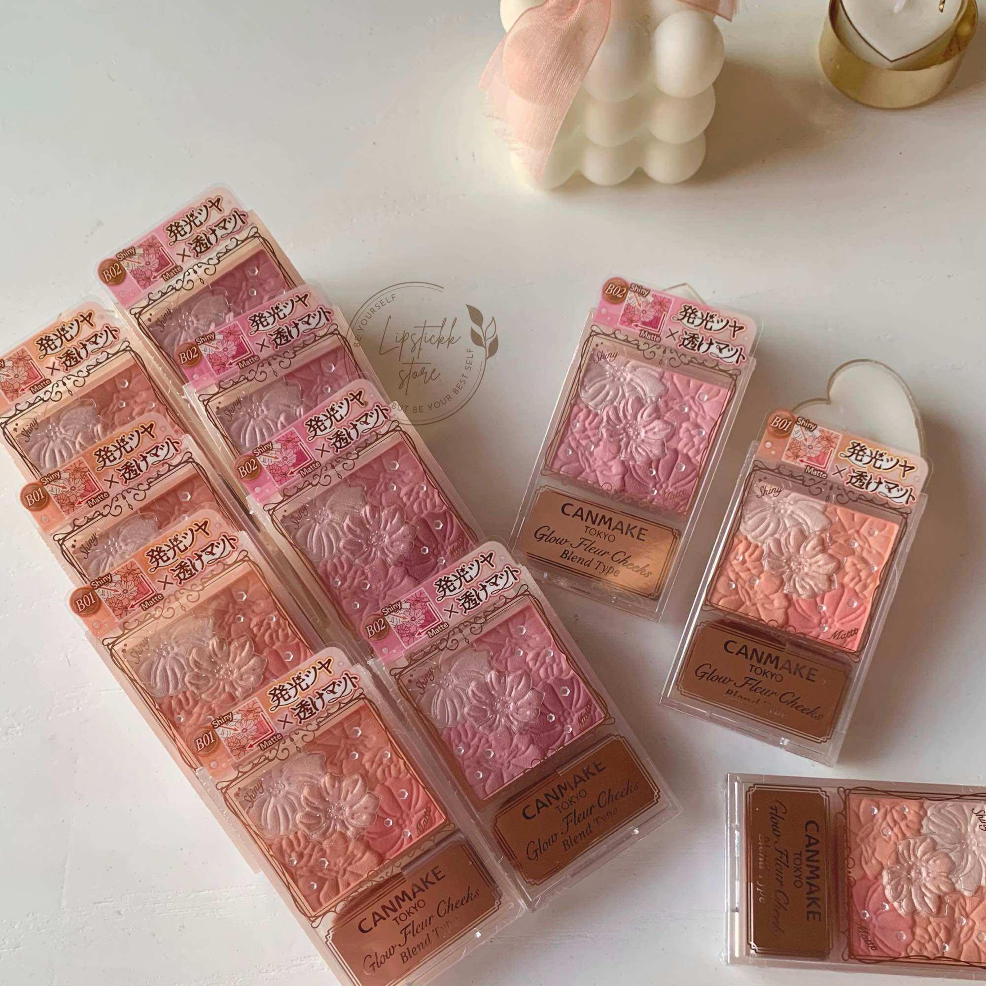 Má hồng nhiều màu Canmake Glow Fleur Cheeks Blend Type B01 B02