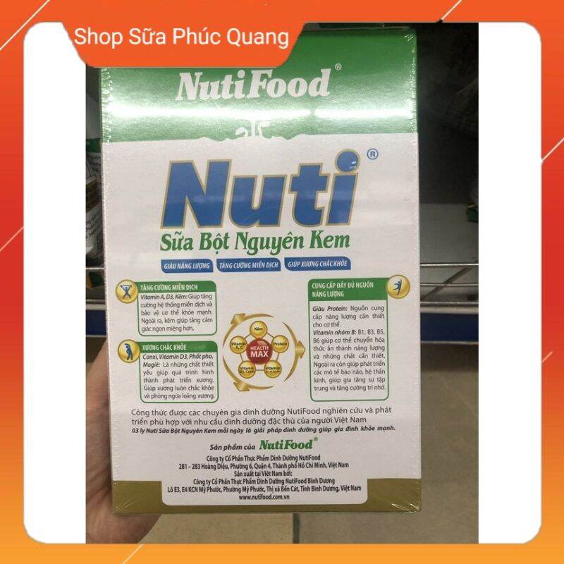 Sữa bột Nuti nguyên kem 400g - dùng cho mọi lứa tuổi (hộp giấy)