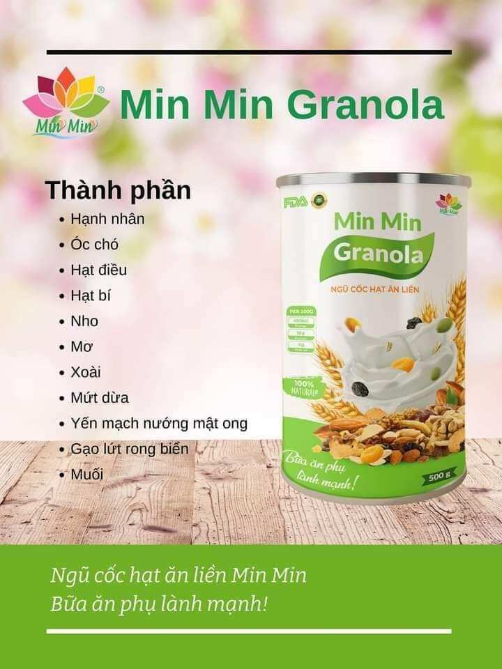 [2 hộp 1 kg ] Ngũ cốc hạt Granola Min Min