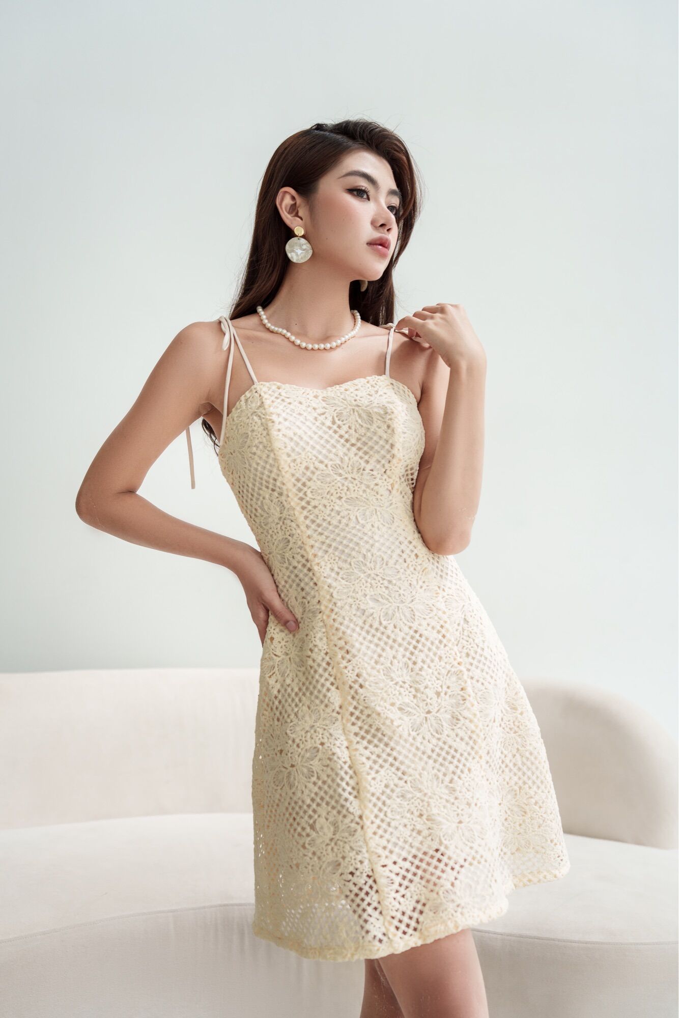 Ceci Cela - Đầm Ren 2 Dây Esa