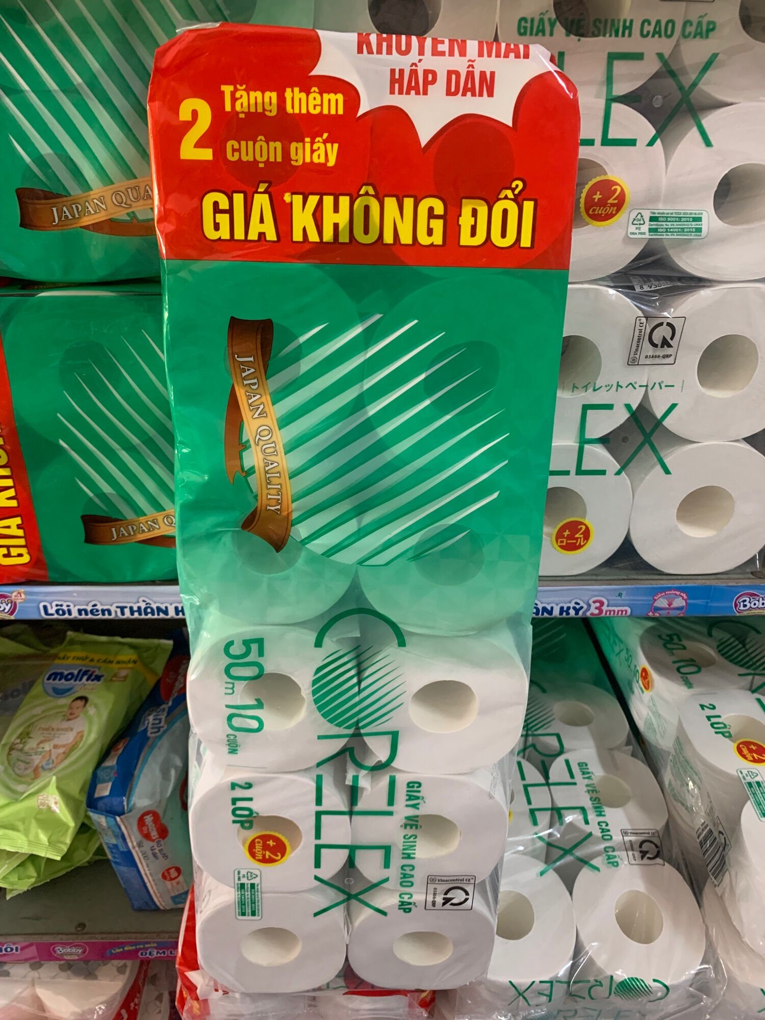Giấy Vệ Sinh Cao Cấp CORELEX Công Nghệ Nhật Bản ( 10 Tặng 2 )