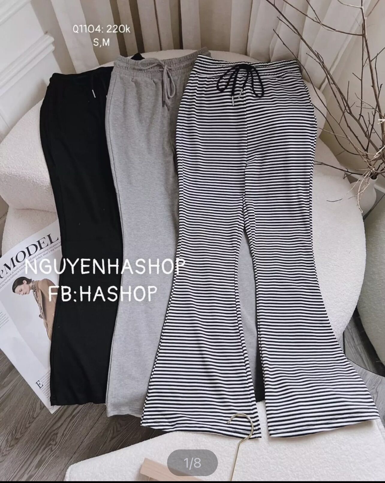 QUẦN THUN ỐNG LOE LƯNG CAO ÔM BODY Q6