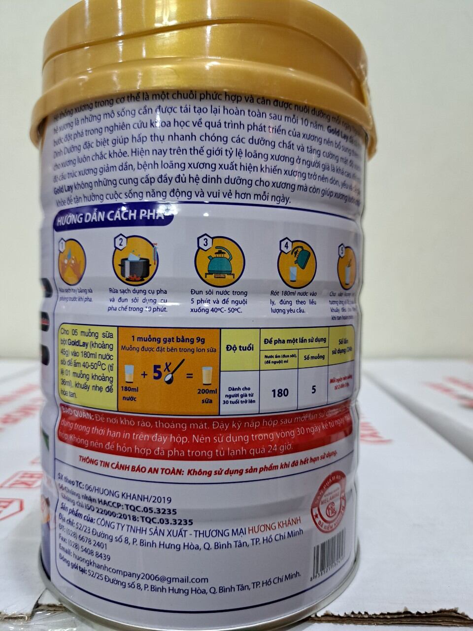 Sữa Bột Goldlay Canxi Sure 900g bổ sung canxi
