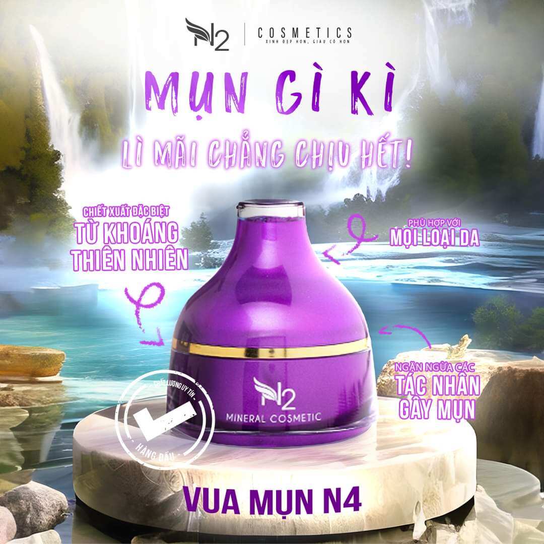 kem n2 cosmetic mụn thâm trắng da n4 18g