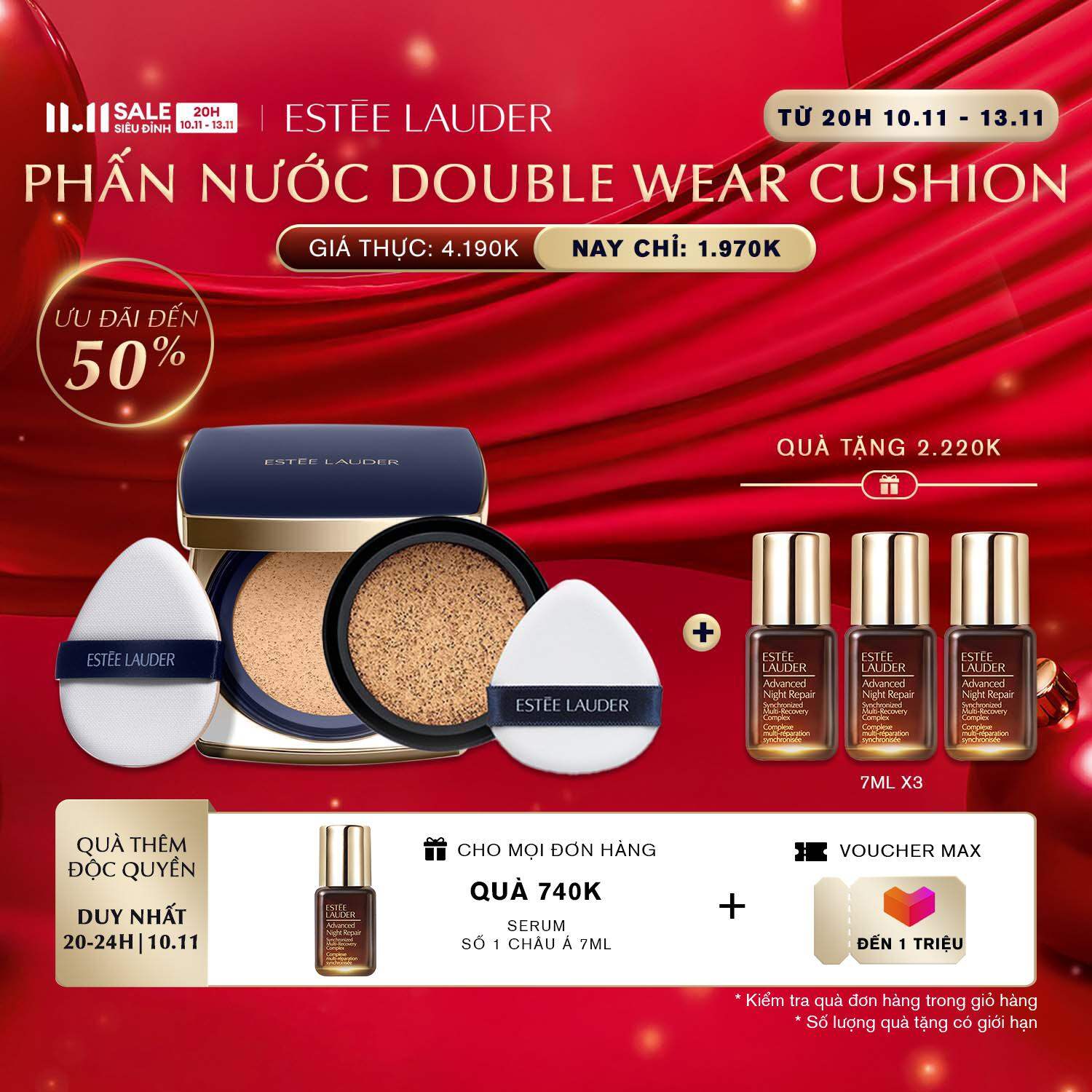[ĐỘC QUYỀN 11.11] Phấn nước mịn lỳ lâu trôi Estee Lauder Double Wear Soft Glow Matte SPF 45/PA+++ • 