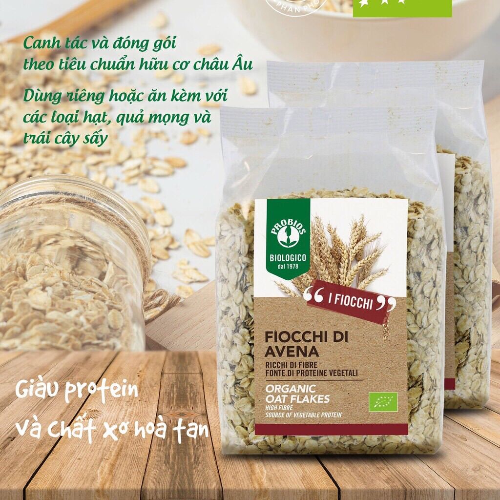 Yến mạch cán mỏng hữu cơ Probios 500g - Ý