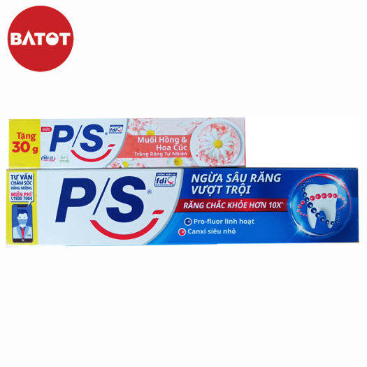 Kem đánh răng p/s ngăn ngừa sâu răng 1hộp 180g tặng thêm cây kem đánh răng ps nhỏ