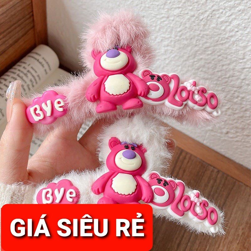 Kẹp tóc gấu dâu lotso hot trend - kẹp càng cua hàn quốc siêu cute