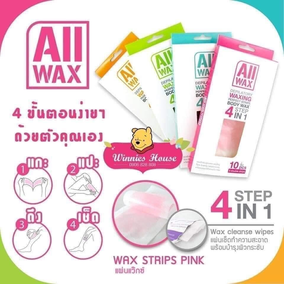 Miếng Wax lạnh All Wax waxing body wax step 4 in 1 Thái cao cấp