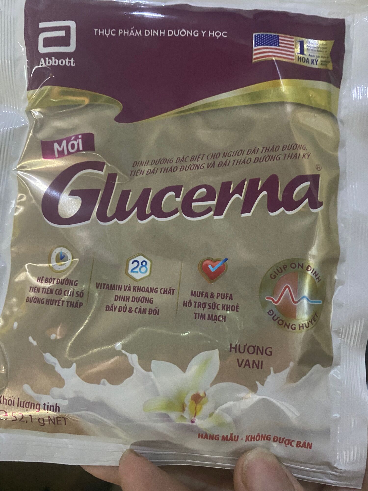 Combo 20 gói sữa glucerna cho người tiểu đường hương vani / lúa mạch