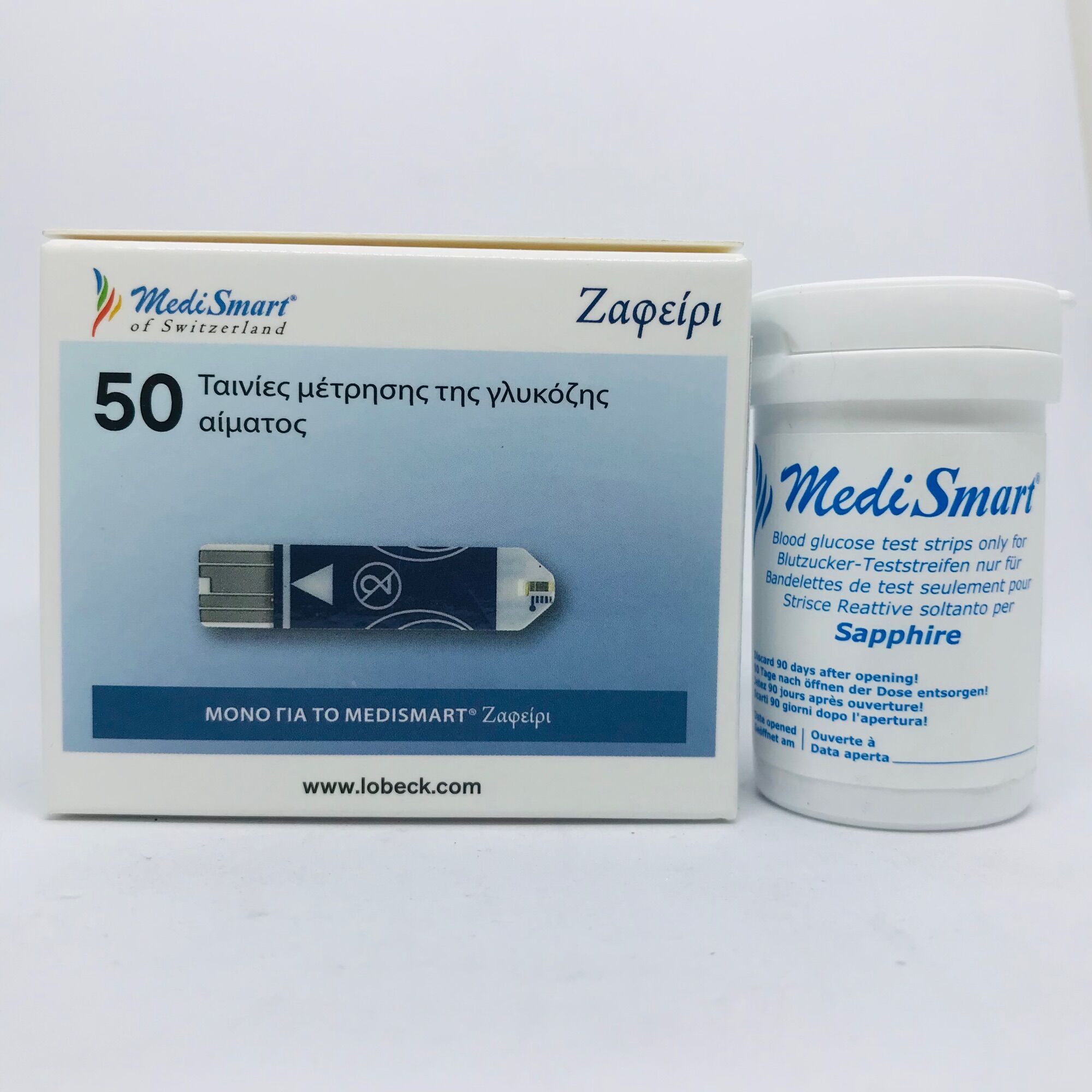 Que thử đường huyết MediSmart Sapphire (50 que)