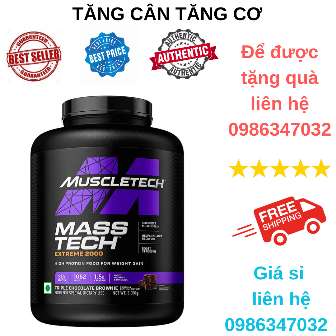 Muscletech Mass Tech Extreme 2000 Sữa Tăng Cân Tăng Cơ 6lbs